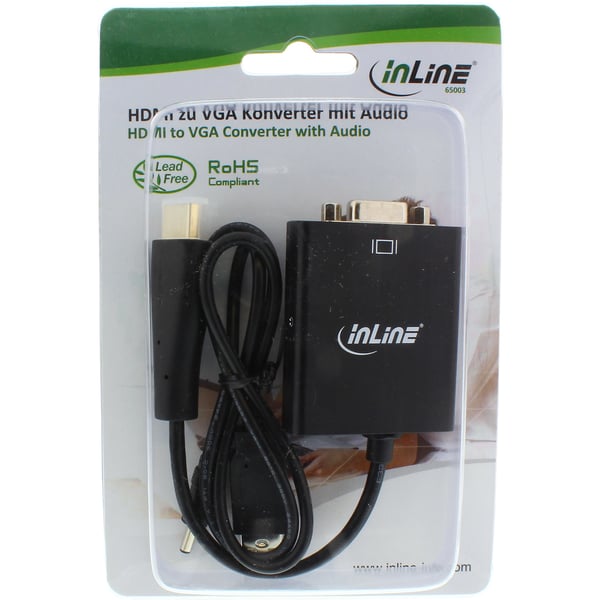 InLine 65003 videokabeladapter Svart