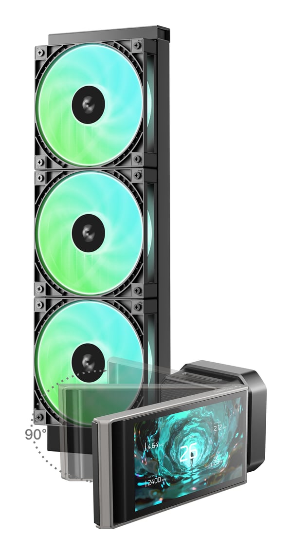 DeepCool LT360 VISION ARGB Suoritin Nestejäähdytyspakkaus 12 cm Musta 1 kpl