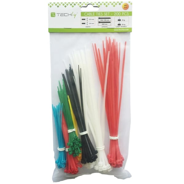 Techly ISWT-SET-CL nippuside Nailon Monivärinen 200 kpl