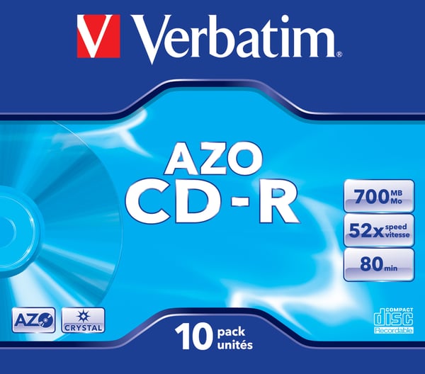 Verbatim CD-R AZO Crystal 700 MB 52x 10 stk