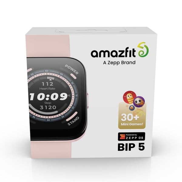 Amazfit Bip 5 4,85 cm (1.91") TFT 45.9 mm Digital 320 x 380 pixel Berøringsskærm Lyserød GPS (satellit)