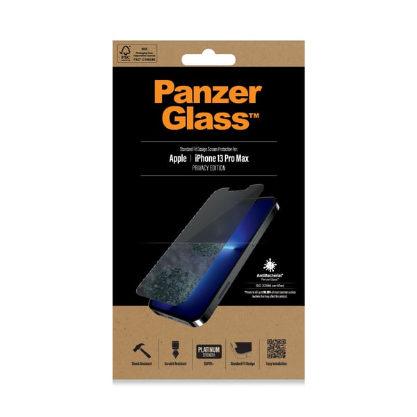 PanzerGlass ® Privacy Skærmbeskyttelse iPhone 13 Pro Max | Standard Fit