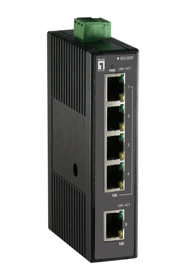 LevelOne IES-0500 verkkokytkin Hallitsematon Fast Ethernet (10/100) Musta