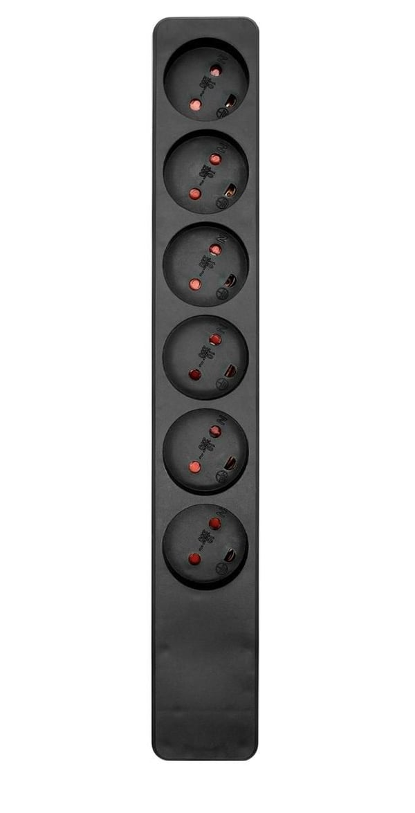 Microconnect MC-GRU0600DKB stikdåse 0 m 6 AC stikkontakt(er) Indendørs Sort