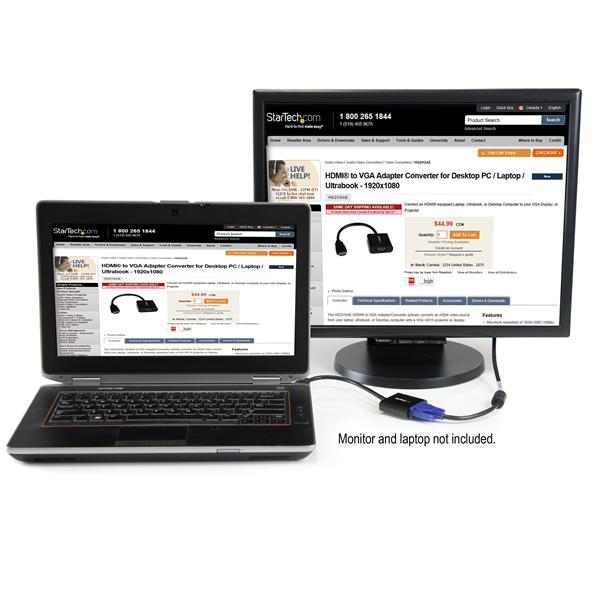 StarTech.com HDMI til VGA Video Adapter Konverter til PC/Laptop/Ultrabook - 1920x1080 - High Speed