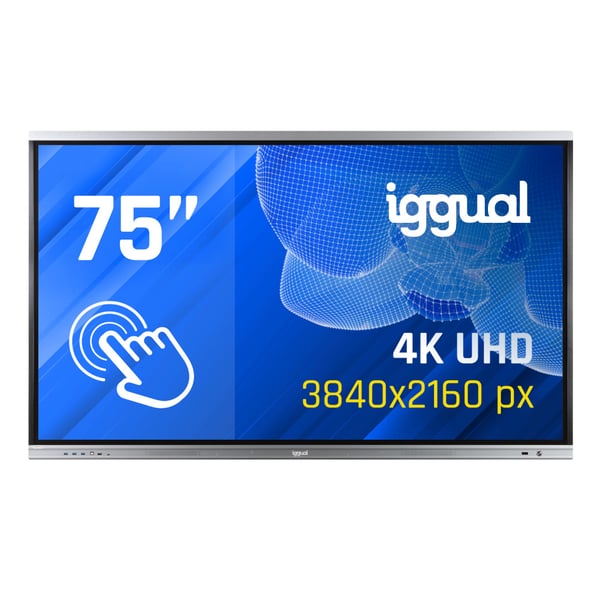 iggual Orchid 75" Interaktiv plattskärm 190,5 cm (75") LED Wi-Fi 400 cd/m² 4K Ultra HD Svart Pekskärm Inbyggd processor Android