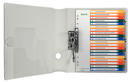 Leitz 12960000 faneskiller Numerisk faneindeks Polypropylen (PP) Flerfarvet