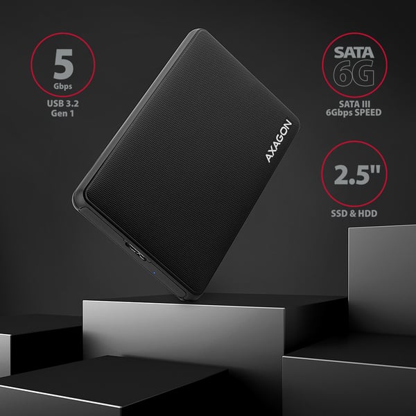 Axagon EE25-SL drevkabinet HDD/SSD kabinet Sort 2.5"