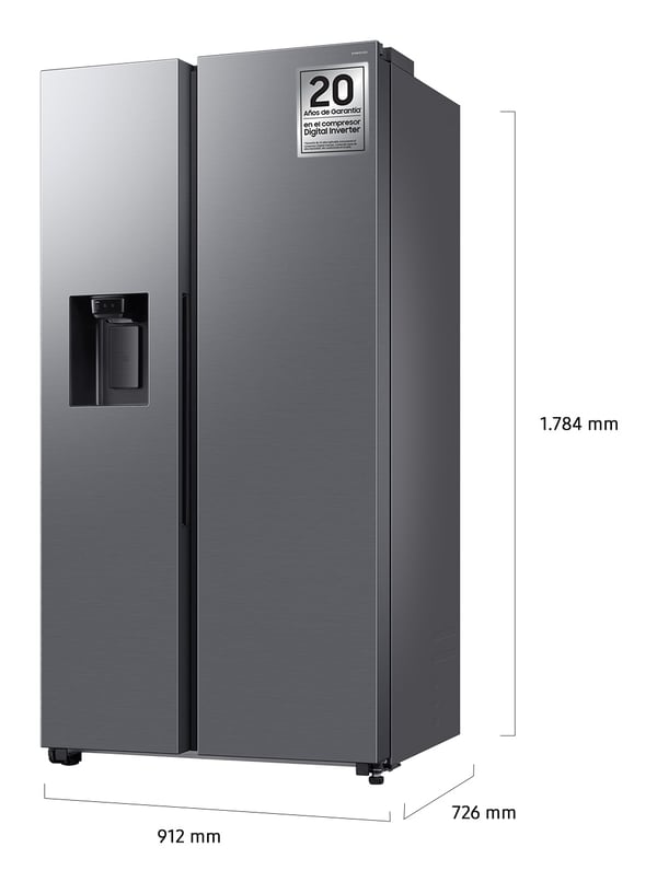 Samsung RS70F64KET side-by-side-jääkaappipakastin Vapaasti seisova 640 L Ruostumaton teräs
