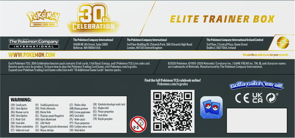 Asmodee Pokémon Elite Trainer Box 30th 20 min. Kortspil Samlerobjekt