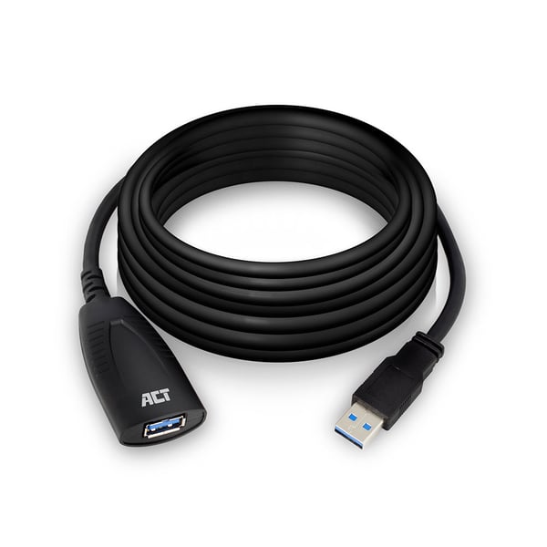 ACT AC6105 USB-kabel USB 3.2 Gen 1 (3.1 Gen 1) 5 m USB A 5 Gbit/sek. Sort