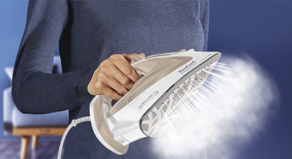 Tefal Easygliss Eco FV5780 Torr & Ångstrykjärn Durilium Airglide-sulplatta 2800 W brons, Vit