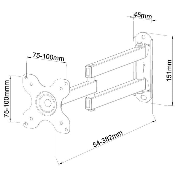 Techly ICA-LCD 923B TV-kiinnike 76,2 cm (30") Musta