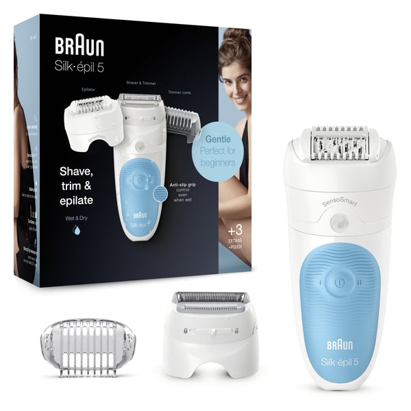Braun Silk-épil 5 SES 5-605 28 pincetter Blå, Hvid