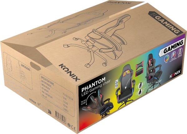 Konix Phantom Yleispelituoli Musta, Punainen