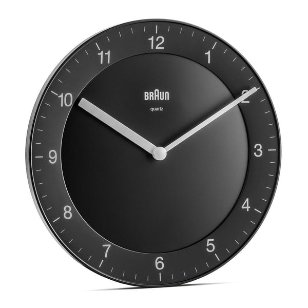 Braun BC 06 B Quarzwanduhr analog schwarz Quarts-klocka Circel Svart