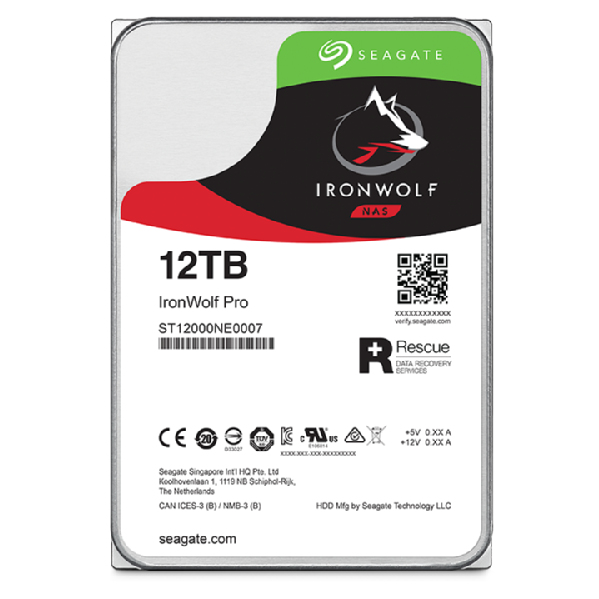 Seagate IronWolf Pro ST12000NT001 - Hårddisk - 12 TB - intern - 3.5\" (8.9 cm)