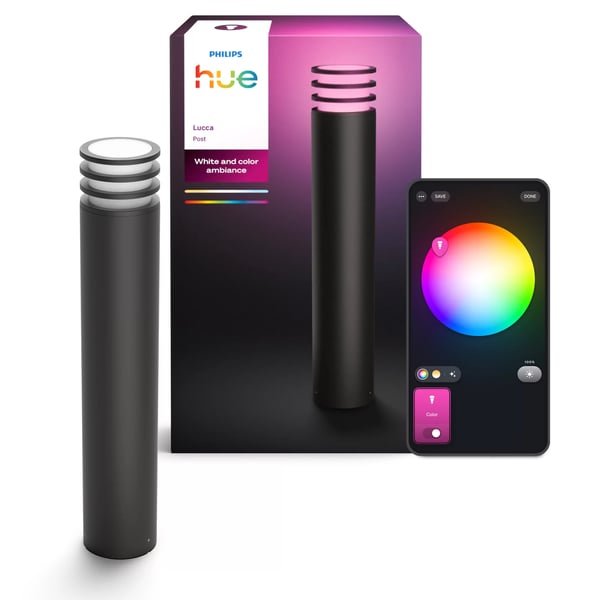 Philips Hue White and Color ambiance Lucca pylväsvalaisin ulkokäyttöön, antrasiitti