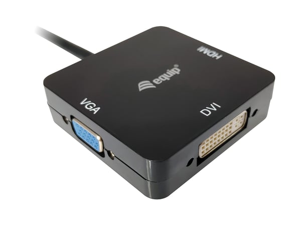 Equip 133439 videokabel adapter 0,15 m Mini DisplayPort DVI-D + VGA (D-Sub) + HDMI Sort