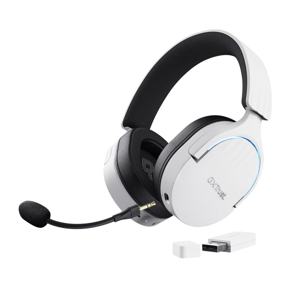 Trust GXT 491W FAYZO Headset Kabel & trådløs Spil USB Type-C Bluetooth Sort, Hvid