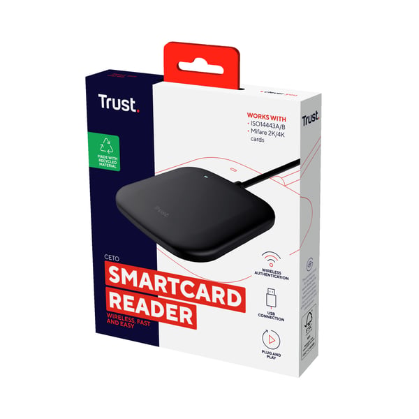 Trust Ceto läsare smarta kort inomhus USB USB 2.0 Svart