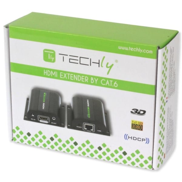 Techly IDATA EXT-E70I AV-signaalin jatkaja AV-lähetin ja -vastaanotin Musta
