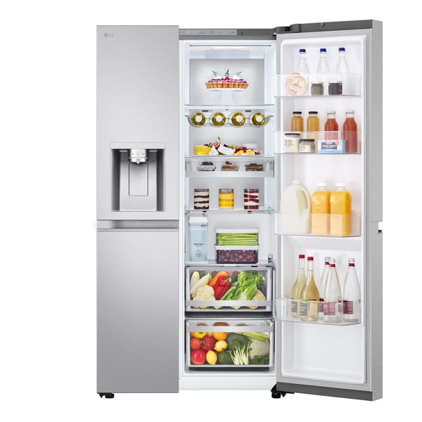 LG GSLE91MBAB side-by-side køle-fryseskab Fritstående 623 L Rustfrit stål