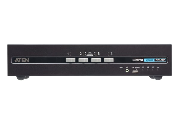 ATEN 4-portars säker KVM-switch med USB HDMI, Dual Display och CAC (efterlever PSD PP v4.0)