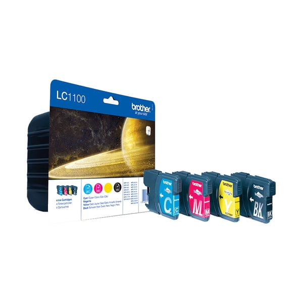 Brother LC1100VALBP mustekasetti 4 kpl Alkuperäinen Musta, Syaani, Magenta, Keltainen