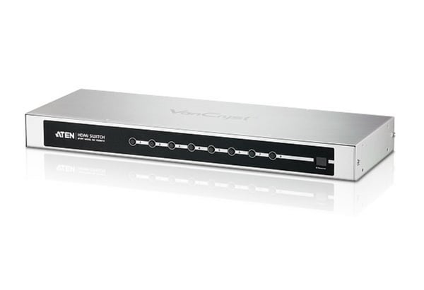 ATEN 8-portars HDMI-ljud-/video switch , med IR-fjärrkontroll