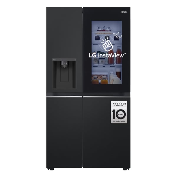 LG InstaView GSGV81EPLL side-by-side køle-fryseskab Fritstående 635 L Sort