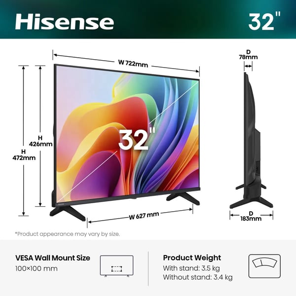 Hisense 32A49S 81,3 cm (32") HD Smart-TV Wi-Fi Svart