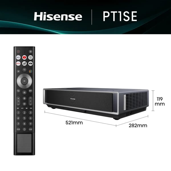 Hisense 20017229 dataprojekter Ultrakort projektor med kort projiceringsafstand 2500 ANSI lumens DLP UHD 4K (3840x2160) 3D Sort