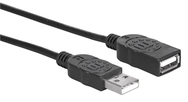 Manhattan 308519 USB-kabel USB 2.0 1 m USB A 0,48 Gbit/sek. Sort