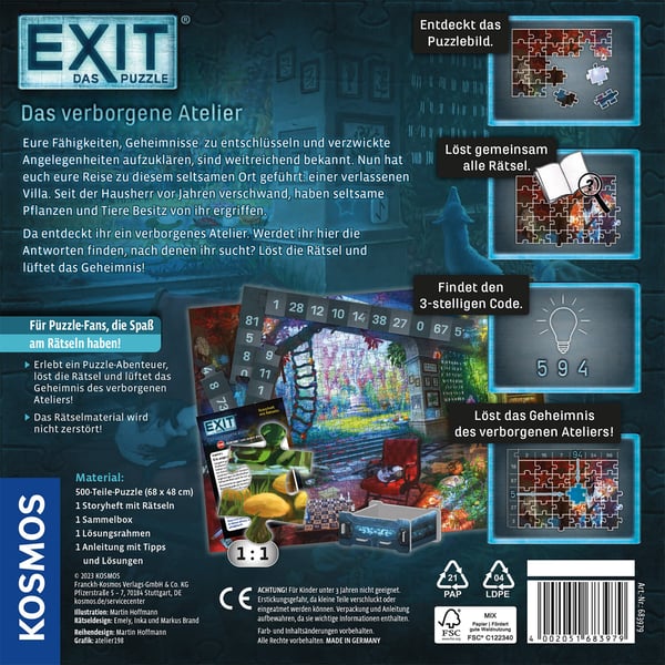 Kosmos 44138851 puslespil 500 stk By