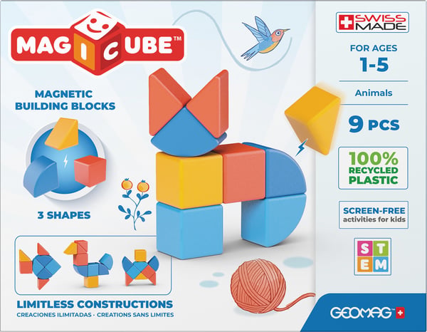 Geomag MagiCube 3 Shapes Recycled Animals