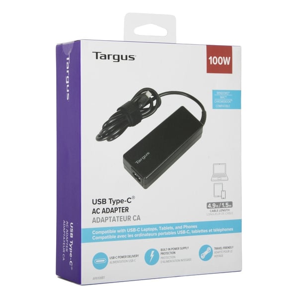 Targus nätadapter - 100 Watt - PD (USB-C) - Svart