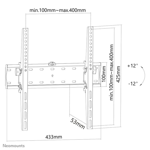 Neomounts FPMA-W350BLACK TV-kiinnike 139,7 cm (55") Musta