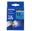 Brother Gloss Laminated Labelling Tape - 12mm, Black/Blue etikett-tejp TZ