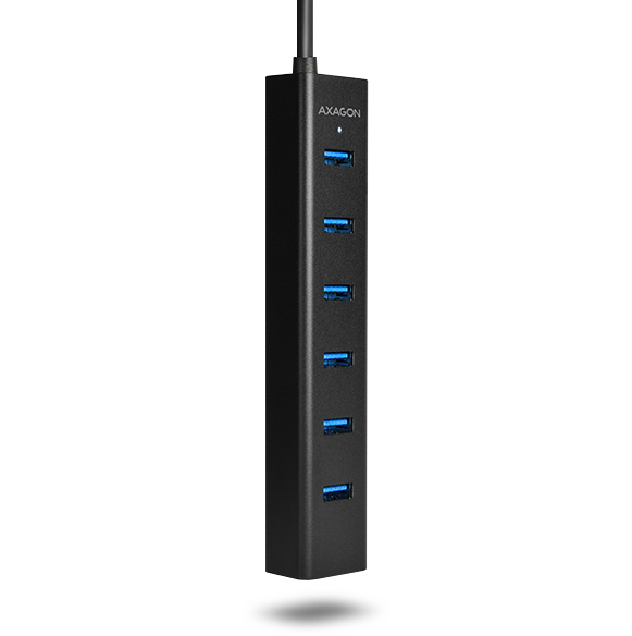 Axagon HUE-SA7BP gränssnittshubbar USB 3.2 Gen 1 (3.1 Gen 1) Type-A 5000 Mbit/s Svart