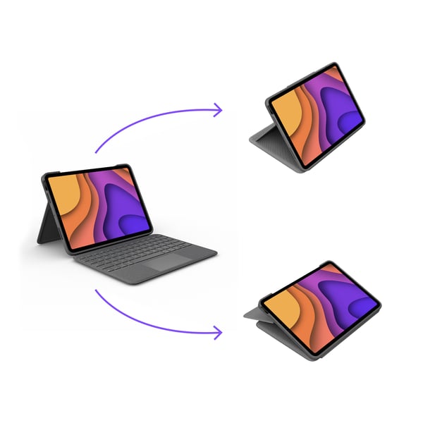 Logitech Folio Touch QWERTZ Tysk Smart Connector Grå