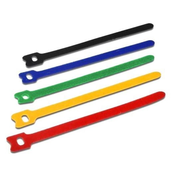 Techly 109528 kabelsamler Kabelbinder beslag Velcro Flerfarvet 10 stk