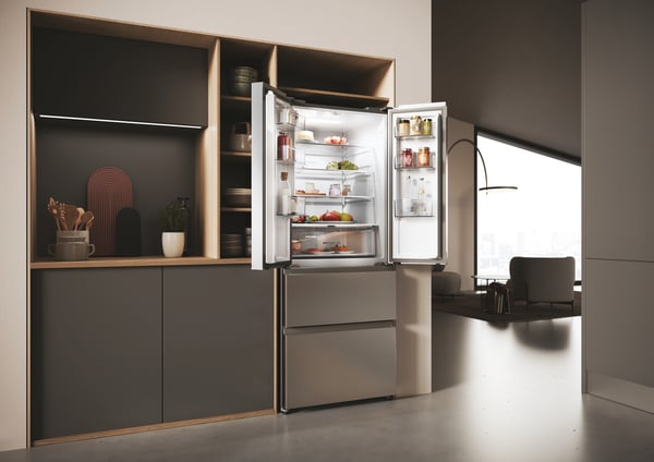 Haier HFR3718ENMM Fritstående 402 L Rustfrit stål