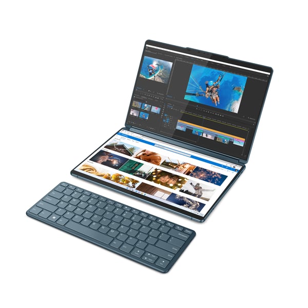 Lenovo Yoga Book 9 13IRU8 Intel® Core™ i7 i7-1355U Hybrid (2-i-1) 33,8 cm (13.3") Berøringsskærm 2.8K 16 GB LPDDR5x-SDRAM 1 TB SSD Wi-Fi 6E (802.11ax) Windows 11 Home Engelsk Teal