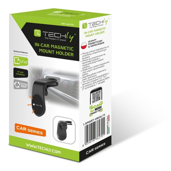 Techly I-SMART-UNIALTY teline/pidike Passiiviteline Matkapuhelin/älypuhelin Musta
