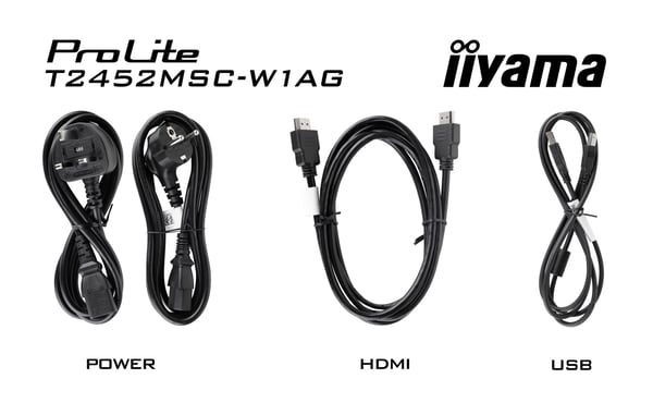 iiyama ProLite T2452MSC-W1AG tietokoneen litteä näyttö 61 cm (24") 1920 x 1080 pikseliä Full HD LED Kosketusnäyttö Valkoinen
