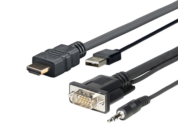 Vivolink PROHDMIMVGA1 videokaapeli-adapteri 1 m HDMI + VGA (D-Sub) + USB Type-A + 3.5mm Musta Vivolink PROHDMIMVGA1 videokaapeli-adapteri 1 m HDMI + VGA (D-Sub) + USB Type-A + 3.5mm Musta