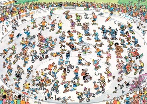 Jan van Haasteren - Riding the Skate Bowl (1000 pieces)