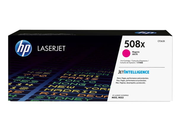 HP 508X - Suuri riittoisuus - Magenta - alkuperäinen - LaserJet - värikasetti (CF363X) HP 508X - Suuri riittoisuus - Magenta - alkuperäinen - LaserJet - värikasetti (CF363X)