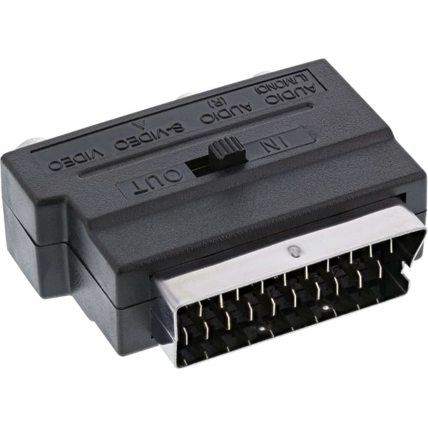 InLine 89953 videokabel adapter SCART (21-pin) 3 x RCA + S-Video Sort